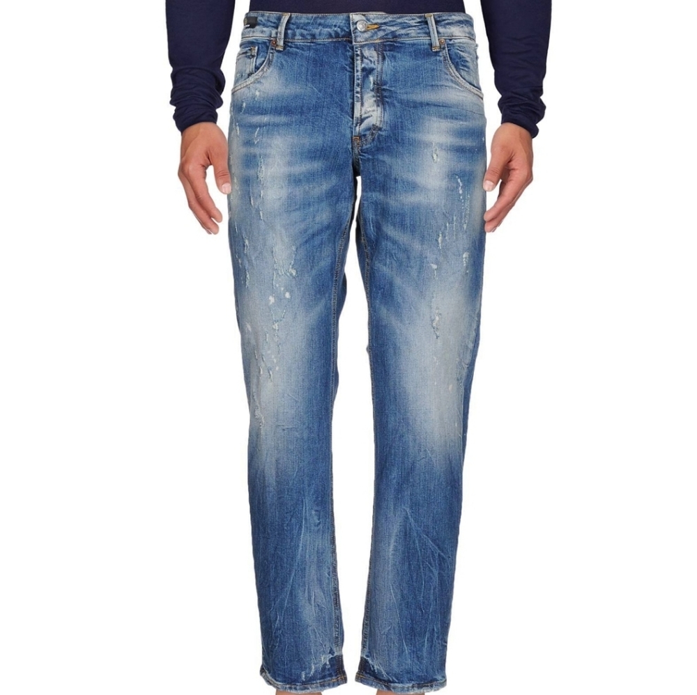 COOL DISTRESSED ITALIAN DESIGNER SLIM FIT JEANS